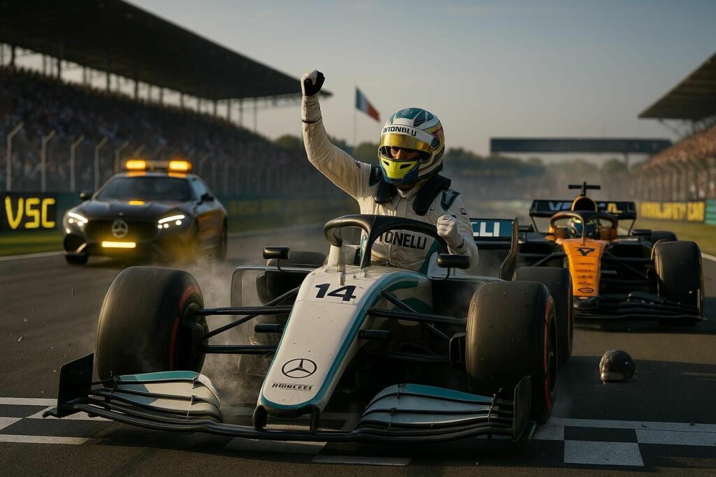 antonelli s'impose brillamment lors de la course, tandis que norris subit les conséquences d'une voiture de sécurité virtuelle qui a perturbé sa stratégie.