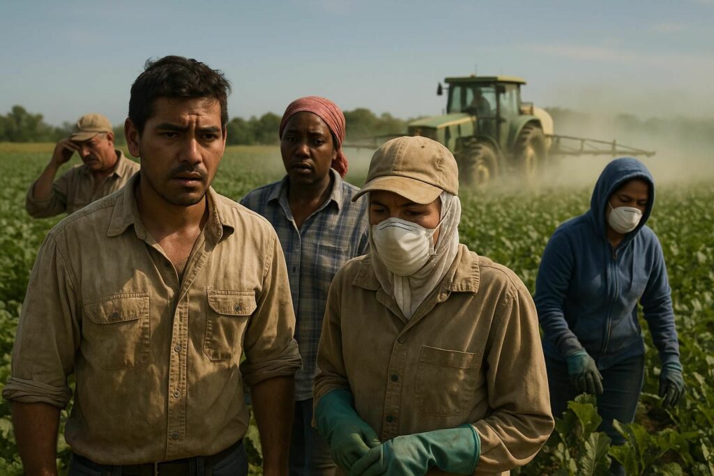 près de 450 000 travailleurs agricoles exposés aux pesticides : un défi crucial pour la santé et la sécurité sur le lieu de travail à relever.